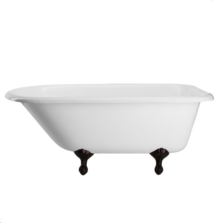 Chevington 57'' x 30'' Freestanding Soaking Cast Iron Bathtub with